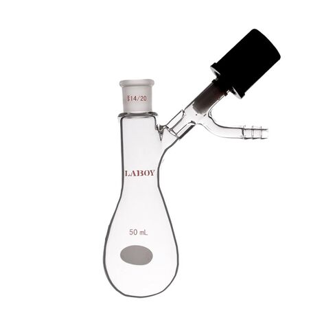 Laboy Glass 200mL Pear-Shaped Schlenk Flask, High Vacuum Valve (0-4mm), 19/22 Joint, Heavy Wall Air-Free Reaction Vessel in Saudi Arabia