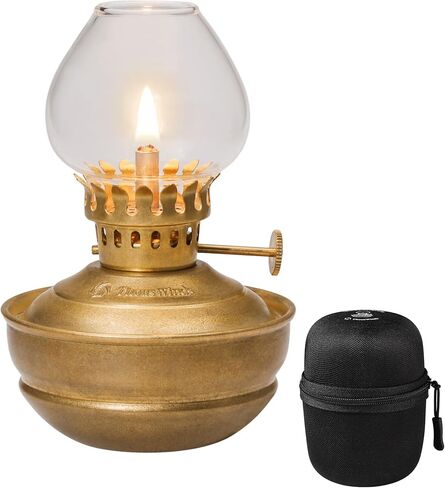 Luminara Mini Oil Lamp, Outdoor Kerosene Oil Lantern, Windproof Light for Outdoor Camping Garden Home Decor, Brass in Kuwait