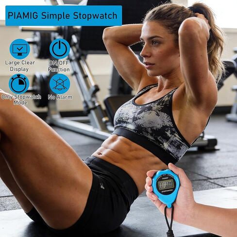 ساعة توقيت رياضية بسيطة، مؤقت ساعة توقيت فقط، 2 حزمة من مؤقت ساعة توقيت رقمية كبيرة الحجم مع وظيفة تشغيل/إيقاف، لا يوجد منبه ساعة توقف رقمية صامتة لمدربي الأطفال الرياضيين (أزرق) in Kuwait