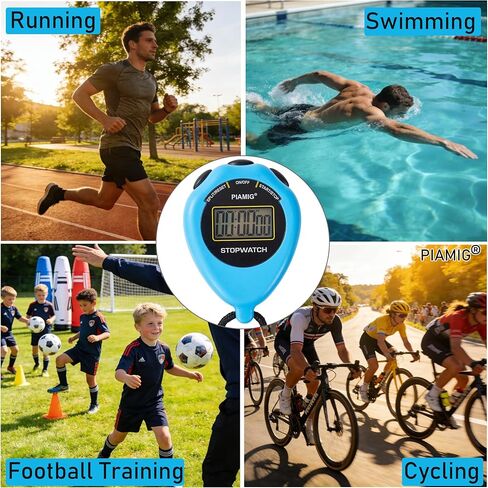 ساعة توقيت رياضية بسيطة، مؤقت ساعة توقيت فقط، 2 حزمة من مؤقت ساعة توقيت رقمية كبيرة الحجم مع وظيفة تشغيل/إيقاف، لا يوجد منبه ساعة توقف رقمية صامتة لمدربي الأطفال الرياضيين (أزرق) in Kuwait