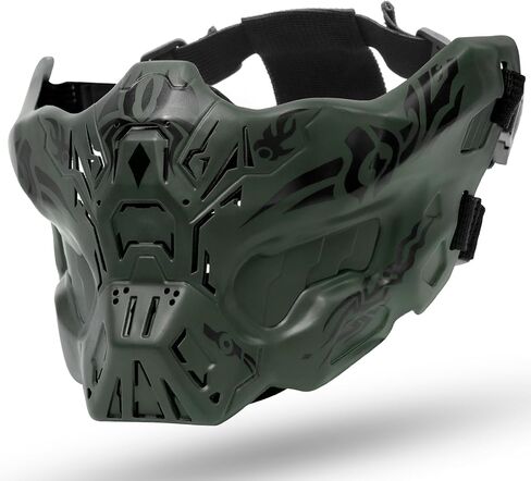 Qavctw Airsoft Half Face Masks Tactical Half Face Protective Masks for CS Survival Games Shooting Cosplay Movie Paintball Halloween Masquerade Ball Party Masks in Kuwait