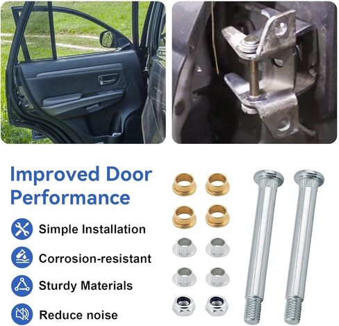 2PC Door Hinge Pin and Bushing Repair Kit Compatible With 1994-2004 Mustang 1988-2002 Continental 1982-2011 Town Car 2003-2005 Aviator & Multiple Models Replaces 703-270 38438 in Kuwait