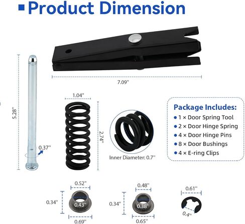 Door Hinge Pin and Bushing Repair Kits Includes Pin, Bushing, Spring, and Tool Compatible with 1988-2002 C1500/C2500/C3500/K1500/K2500/K3500 Suburban Tahoe Yukon Escalade Replaces 15685040 in Kuwait