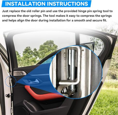 Door Hinge Pin and Bushing Repair Kits Includes Pin, Bushing, Spring, and Tool Compatible with 1988-2002 C1500/C2500/C3500/K1500/K2500/K3500 Suburban Tahoe Yukon Escalade Replaces 15685040 in Kuwait