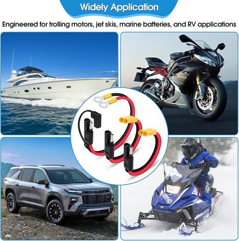 Trolling Motor Plug MKR-12 & 14367-6 – Heavy-Duty Quick Disconnect Wire Connectors, 2-Wire 10-Gauge, 3 Plugs for Two Devices, Secure Battery Quick Connect and Trolling Motor Quick Connect in Saudi Arabia