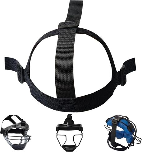 2PCS Elastic Catcher Mask Harness Replacement, Adjustable Strap for Baseball & Softball Umpire & Catcher Masks (Black) in Kuwait