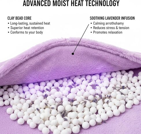 وسادة تسخين قابلة للاستخدام في الميكروويف - تخفيف دافئ متعدد الأغراض للرقبة والأكتاف وعضلات أسفل الظهر والمغص واضطرابات المعدة، نسيج ناعم صديق للبشرة، محمول للمنزل/المكتب/السفر in Kuwait