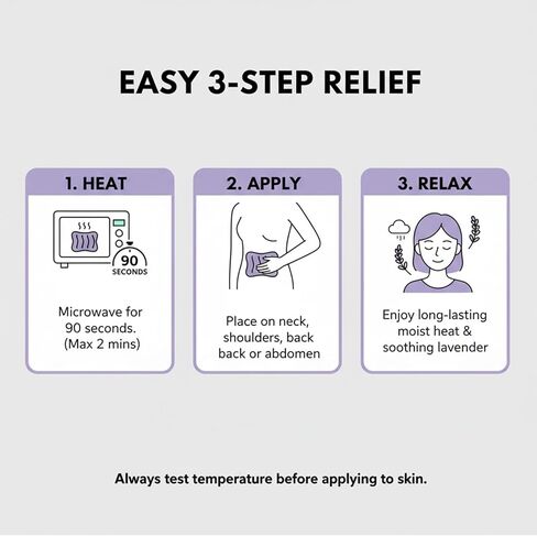 وسادة تسخين قابلة للاستخدام في الميكروويف - تخفيف دافئ متعدد الأغراض للرقبة والأكتاف وعضلات أسفل الظهر والمغص واضطرابات المعدة، نسيج ناعم صديق للبشرة، محمول للمنزل/المكتب/السفر in Kuwait