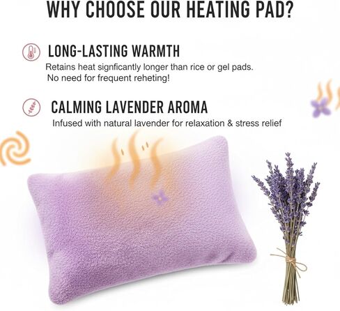 وسادة تسخين قابلة للاستخدام في الميكروويف - تخفيف دافئ متعدد الأغراض للرقبة والأكتاف وعضلات أسفل الظهر والمغص واضطرابات المعدة، نسيج ناعم صديق للبشرة، محمول للمنزل/المكتب/السفر in Kuwait