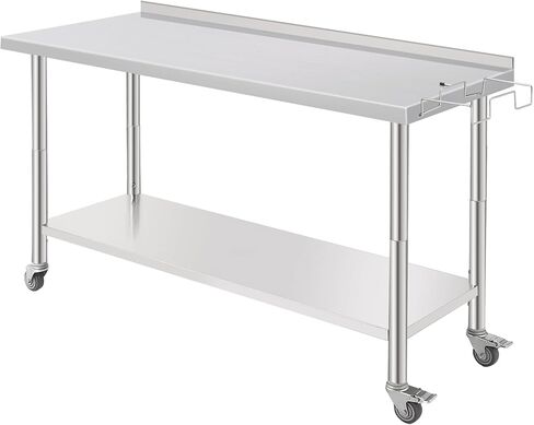60x24x35 Inch Stainless Steel Work Table with Undershelf, Heavy Duty Commercial Prep Table for Restaurant Kitchen and Catering Use in Saudi Arabia