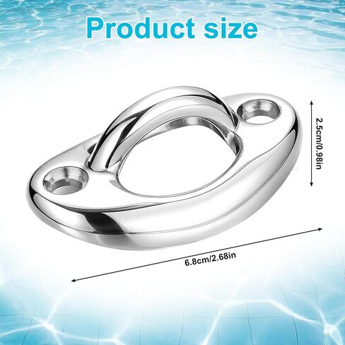 2PCS Curved Oval Rope Eyes with Screws Oval Shaped Curved Durable Hardware for Boats Decks and Outdoor Use Strong Rope Anchors for Secure Mounting in Saudi Arabia