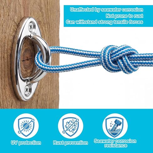 2PCS Curved Oval Rope Eyes with Screws Oval Shaped Curved Durable Hardware for Boats Decks and Outdoor Use Strong Rope Anchors for Secure Mounting in Saudi Arabia