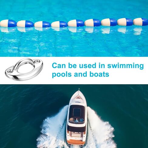 2PCS Curved Oval Rope Eyes with Screws Oval Shaped Curved Durable Hardware for Boats Decks and Outdoor Use Strong Rope Anchors for Secure Mounting in Saudi Arabia