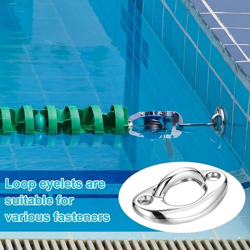 2PCS Curved Oval Rope Eyes with Screws Oval Shaped Curved Durable Hardware for Boats Decks and Outdoor Use Strong Rope Anchors for Secure Mounting in Saudi Arabia