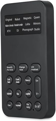 Mini Voice Changer Portable Voice Changing Modulator Device with 12 Voice Changes,(.), Black in Saudi Arabia