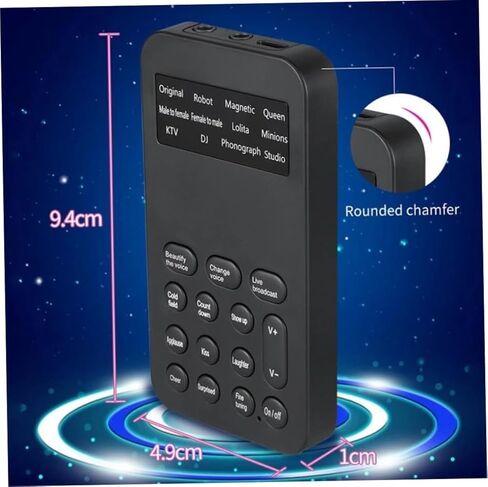 Mini Voice Changer Portable Voice Changing Modulator Device with 12 Voice Changes,(.), Black in Saudi Arabia