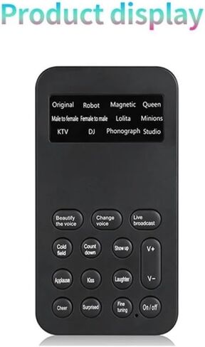 Mini Voice Changer Portable Voice Changing Modulator Device with 12 Voice Changes,(.), Black in Saudi Arabia