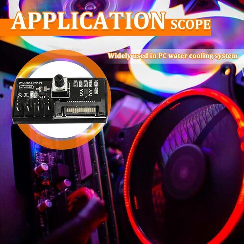 12V 4 Pin Cooling Fan Speed Knob Controller, PWM PC Chassis Fan Adapter Hub Power Supplied with SATA Interface for 4 Fans in Saudi Arabia