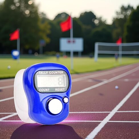 1Pc Blue 5 Digit LED Digital Row Counter, Display Counter Clicker, Handheld Number Click Counter, Electronic Finger Counter Hand Tally Counter with Ring for Golf, Track and Field Lap Counters in Kuwait