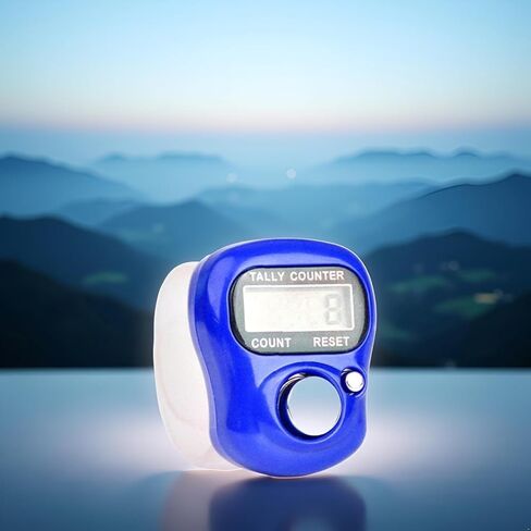1Pc Blue 5 Digit LED Digital Row Counter, Display Counter Clicker, Handheld Number Click Counter, Electronic Finger Counter Hand Tally Counter with Ring for Golf, Track and Field Lap Counters in Kuwait