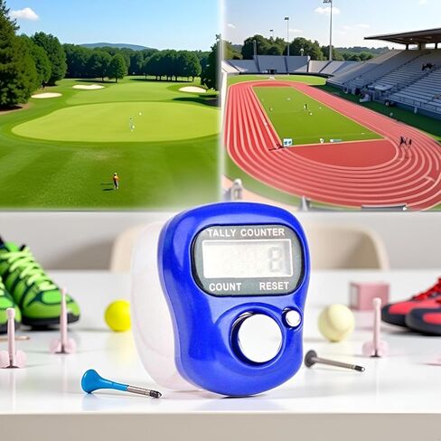 1Pc Blue 5 Digit LED Digital Row Counter, Display Counter Clicker, Handheld Number Click Counter, Electronic Finger Counter Hand Tally Counter with Ring for Golf, Track and Field Lap Counters in Kuwait
