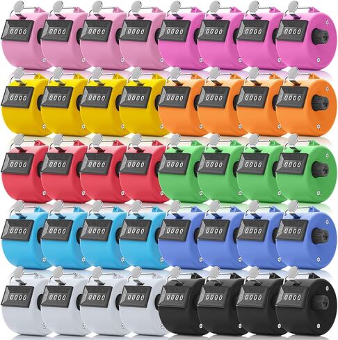 Kingdder 40 Pcs Handheld Tally Counter, 4 Digit Number Clicker Counter, Metal Hand Mechanical Register for Coaching, Knitting, People, Golf and Row in Saudi Arabia