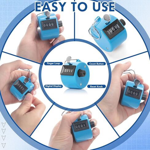 Kingdder 40 Pcs Handheld Tally Counter, 4 Digit Number Clicker Counter, Metal Hand Mechanical Register for Coaching, Knitting, People, Golf and Row in Saudi Arabia