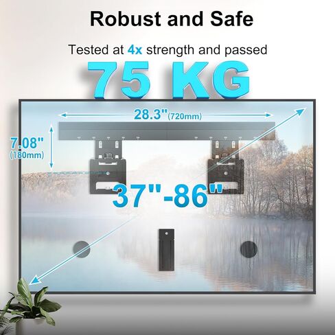 Ultra Slim TV Wall Mount for 37 to 80 inch Flat TV & Frame TV, Max 165 lbs, 0.37'' Low Profile TV Wall Mount, VESA 200 x 200-600 x 400 mm in Kuwait