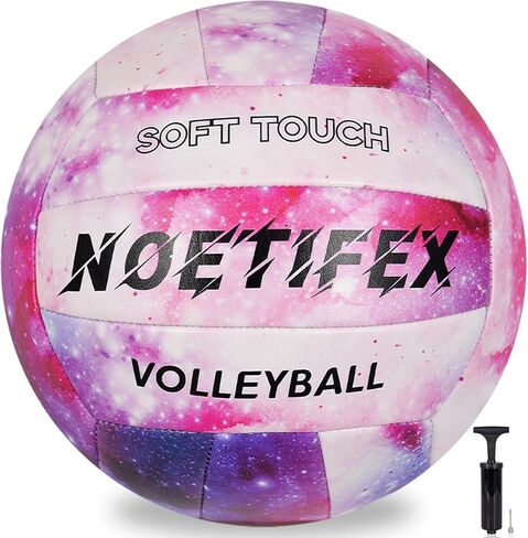 Soft PU Leather Volleyball, Official Size 5,Thickened Durable Indoor Outdoor Waterproof Volleyball for Beach, Pool, Gym Training & Games, with Pump in Saudi Arabia