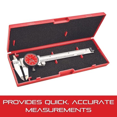 Starrett Starrett 120 سلسلة قرص من الفولاذ المقاوم للصدأ مع برغي قفل وحقيبة بلاستيكية ملائمة - وجه أحمر، نطاق 0-6 بوصة، تخرج .001 بوصة، دقة .001 بوصة - R120A-6 in Saudi Arabia