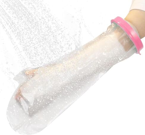 أغطية مصبوبة مقاومة للماء من CIVJET لذراع الدش للبالغين، حمالة الذراع للسباحة/الاستحمام بعد الجراحة، حمام قصير ودش وواقي غطاء للجروح، لوازم تعافي أكمام اليد/المعصم المكسورة، وردي in Kuwait