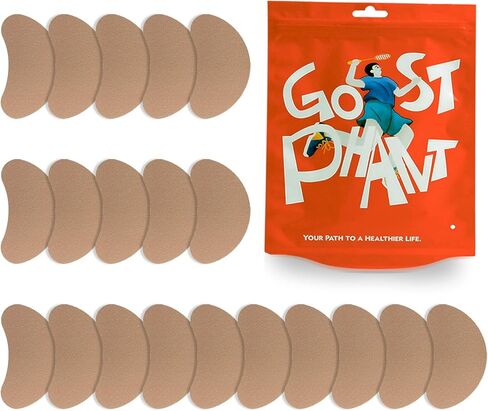 موليسكين للأقدام، وسادات لاصقة من موليسكين، رقعة جلد الشامة للبثور والأحذية وأصابع القدم والكعب | تعمل الوسادات الشريطية لمنع ظهور البثور على تقليل الاحتكاك - على شكل نصف قمر، 20 ورقة (إجمالي 40 قطعة) in Kuwait