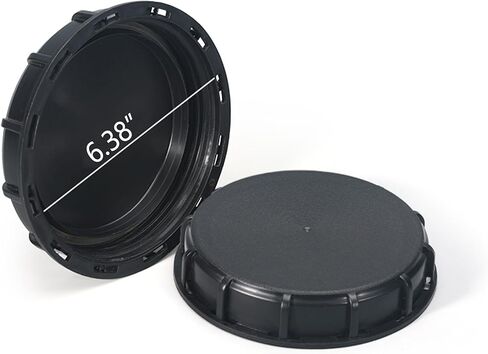 6" Solid Cap W/Gasket for IBC Tote, IBC Tote Water Tank Cover, 1 Pack Leak-Proof Design Plastic IBC Tank Adapter Storage Cap for Chemical Food and Industrial Storage, Black1Pcs in Kuwait