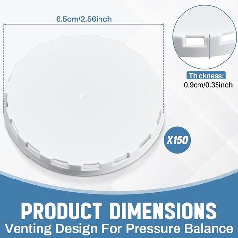 Qinyoung 150 Pcs Keg Plastic Caps with Ventilation Holes Plastic Lids for Protect the Kegs Filling and Valve(White) in Kuwait