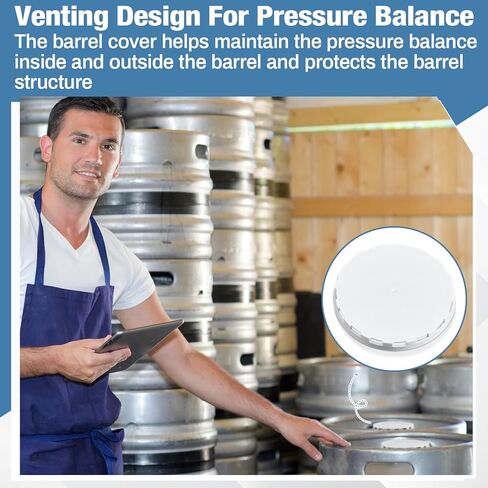 Qinyoung 150 Pcs Keg Plastic Caps with Ventilation Holes Plastic Lids for Protect the Kegs Filling and Valve(White) in Kuwait