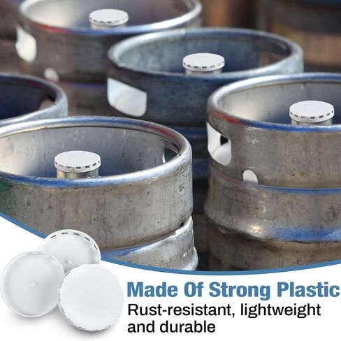 Qinyoung 150 Pcs Keg Plastic Caps with Ventilation Holes Plastic Lids for Protect the Kegs Filling and Valve(White) in Kuwait