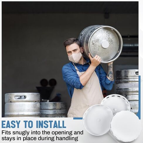 Qinyoung 150 Pcs Keg Plastic Caps with Ventilation Holes Plastic Lids for Protect the Kegs Filling and Valve(White) in Kuwait