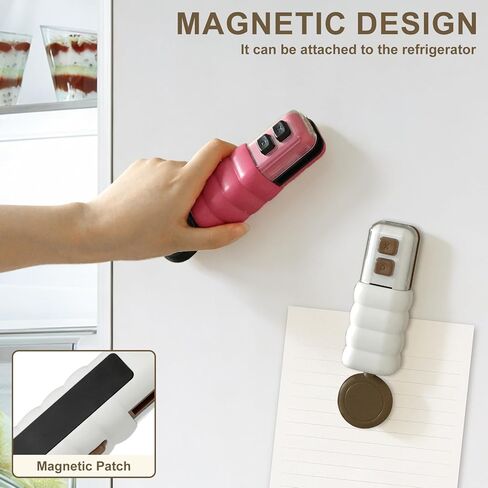 4 in 1 Mini Bag Sealer, Upgraded Mini Bag Sealer with Cutter and Magnet, USB C Rechargeable Chip Bag Sealer for Plastic Snack Bags, Bag Sealer Handheld for Food & Kitchen Storage (Pink) in Saudi Arabia