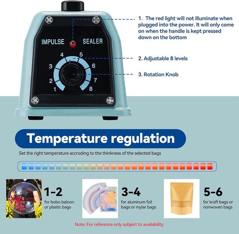 Commercial Bag Sealers 12 inch, 2mm Sealing Width Iron Impulse Sealer, Heavy Duty Manual Shrink Wrap Heat Sealer Machine with 1 Replacement Kits 2 Fuses, Blue in Kuwait