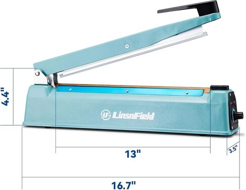 Commercial Bag Sealers 12 inch, 2mm Sealing Width Iron Impulse Sealer, Heavy Duty Manual Shrink Wrap Heat Sealer Machine with 1 Replacement Kits 2 Fuses, Blue in Kuwait
