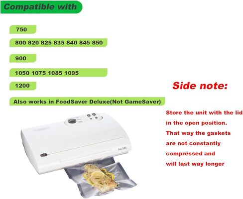 استبدال الحشية المتوافقة مع FoodSaver V835، V840، V845، V850، V1050، V1085، V1095 (يستبدل حافظة الطعام T910-00159)، 2 حشية سدادة رغوية in Kuwait