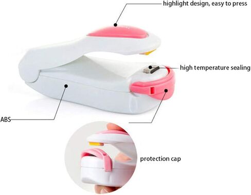 Portable Mini Heat Sealing Machine Impulse Sealer Seal Packing Plastic Bag Sealing Clamp, Random Color Delivery in Saudi Arabia