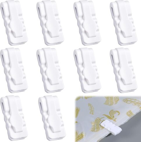 10-Pack Vacuum Bag Sealing Clips, Reusable Plastic Clips for Compressing and Storing Clothes & Food Candy Bags in Saudi Arabia