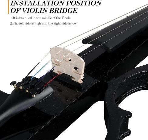 4/4 Electric Violin, Full Size Acoustic Silent Electric Violin for Beginner Adults Teens with Ebony Fittings, Case, Bow, Headphone, Rosin and Extra String (Black) in Kuwait