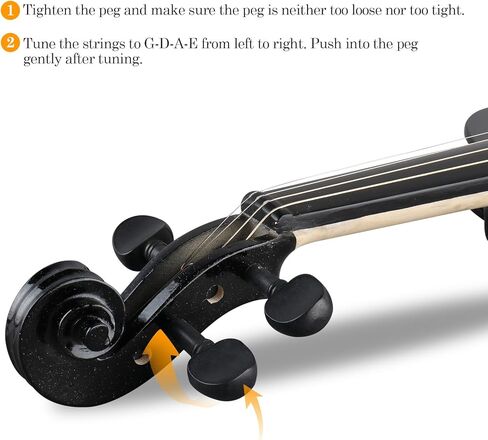 4/4 Electric Violin, Full Size Acoustic Silent Electric Violin for Beginner Adults Teens with Ebony Fittings, Case, Bow, Headphone, Rosin and Extra String (Black) in Kuwait