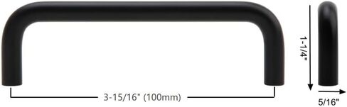 سيلفرلاين P5101/ P5102/ P5103 سلك صلب يسحب مقابض خزانة صغيرة للغاية لسحب درج الخزانة (10، أسود غير لامع، مراكز 3-15/16 بوصة (100 مم)) in Kuwait