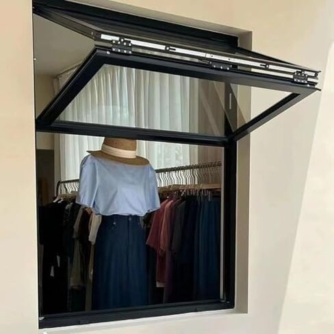 Aluminum Concession Window for Food Trucks & Restaurants - Folding Vertical Serving Window with Reinforced Glass - Perfect for Cakes, Snacks & Food Displays (100x90cm) in Saudi Arabia
