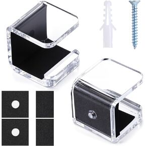 2 Pcs Hockey Stick Wall Mount Rackc, Horizontal Display Holder & Storage Organizer Hanger, Hockey Stick Hanger Holder with Anti-Scratch Pad for Sticks Storage and Display Accessories Decoration(Clear) in Kuwait