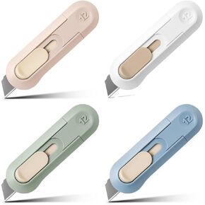 4pcs Utility Knife Box Cutters, Retractable Letter Opener, Sharp Cartons Cardboard Cutter Razor Knife for Christmas, Smooth Mechanism Perfect for Office and Home Use in Kuwait