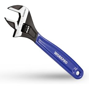 WORKPRO 2-Piece Adjustable Wrench Set, 6-Inch & 10-Inch Wide Jaw Black Oxide Wrench, Cr-V Steel, Metric & SAE Scales, Max Jaw Opening 15/16" & 1-5/16", for Home Repairs, Plumbing, Garage Work in Kuwait